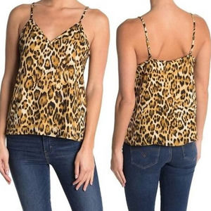 Abound Adjustable Spaghetti Strap V-Neck Leopard Print Cami Top Tan Women's XS